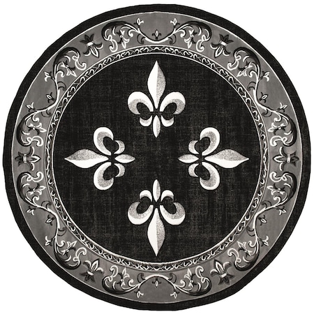Manmade 7 ft. 10 in. Bristol Casselton Black Round Rug MA3656178